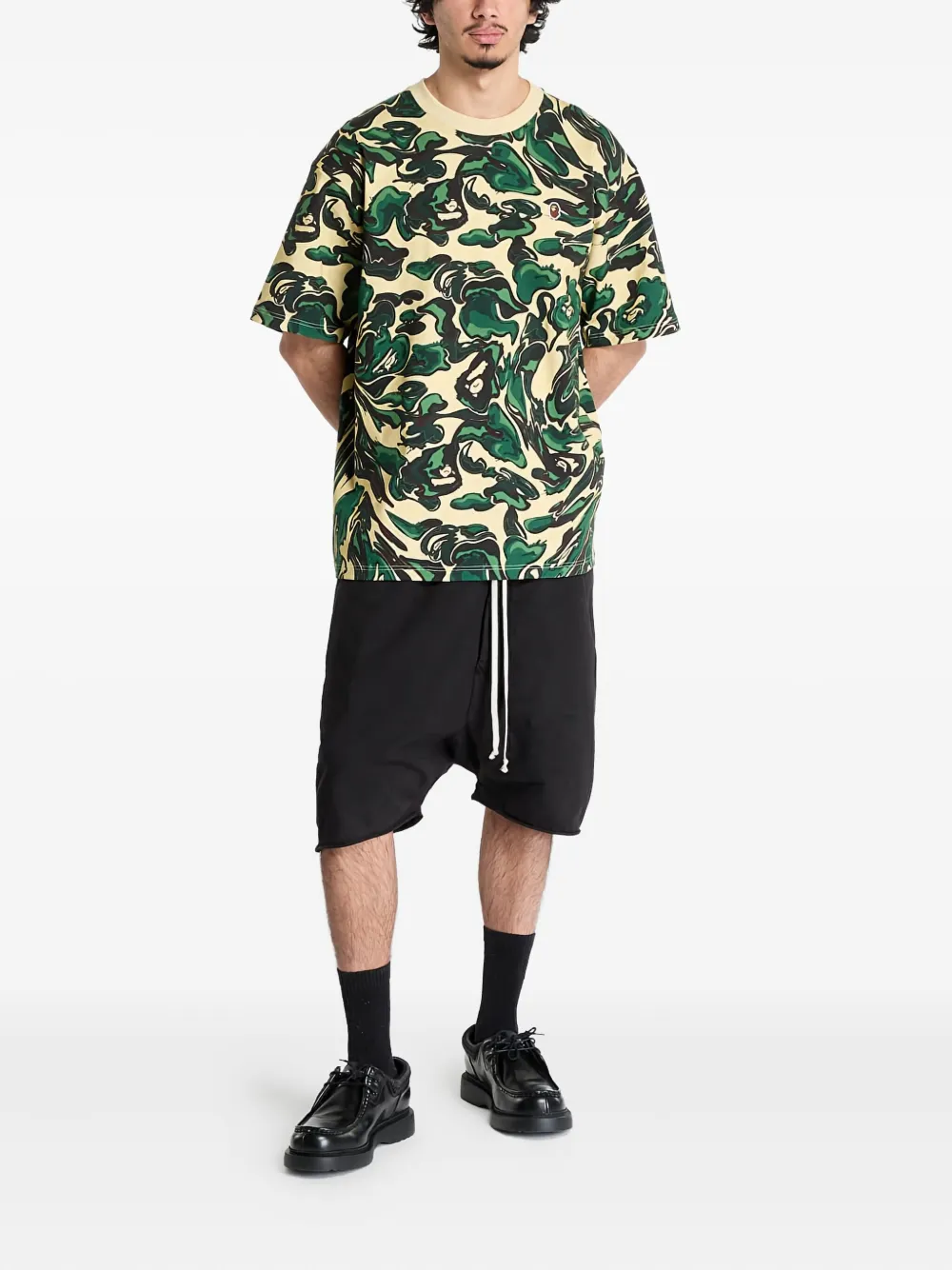 A BATHING APE T-shirt met camouflageprint Groen