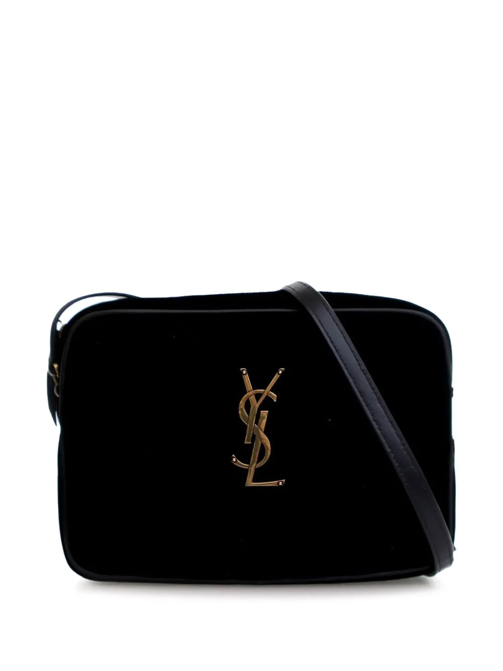 Saint Laurent Pre-Owned 2019 Chevron Velvet Monogram Lou Camera Bag Saint Laurent Pre-Owned 2019 Chevron Velvet Monogram Lou Camera Bag