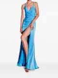 Allure cross-back split dress - Blue