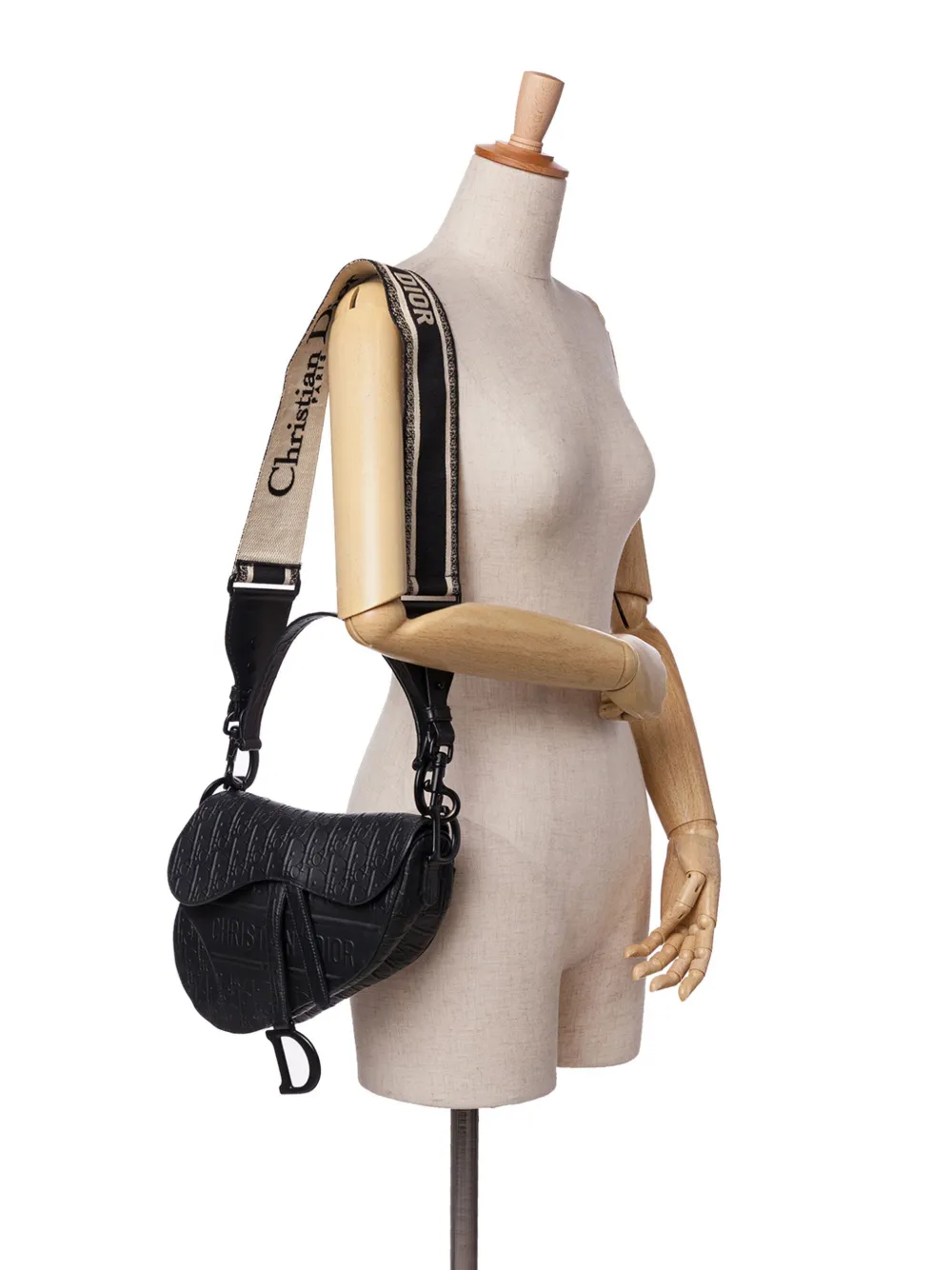 Christian Dior Pre-Owned 2019 Oblique Embossed Calfskin Saddle Bag shoulder bag | Pre-Owned | Image 2