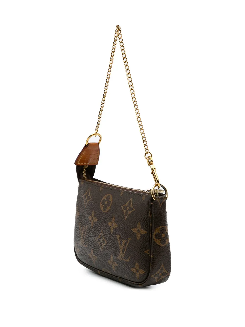 Pre-owned Louis Vuitton 2019 Monogram Mini Pochette Accessoires Handbag In Brown