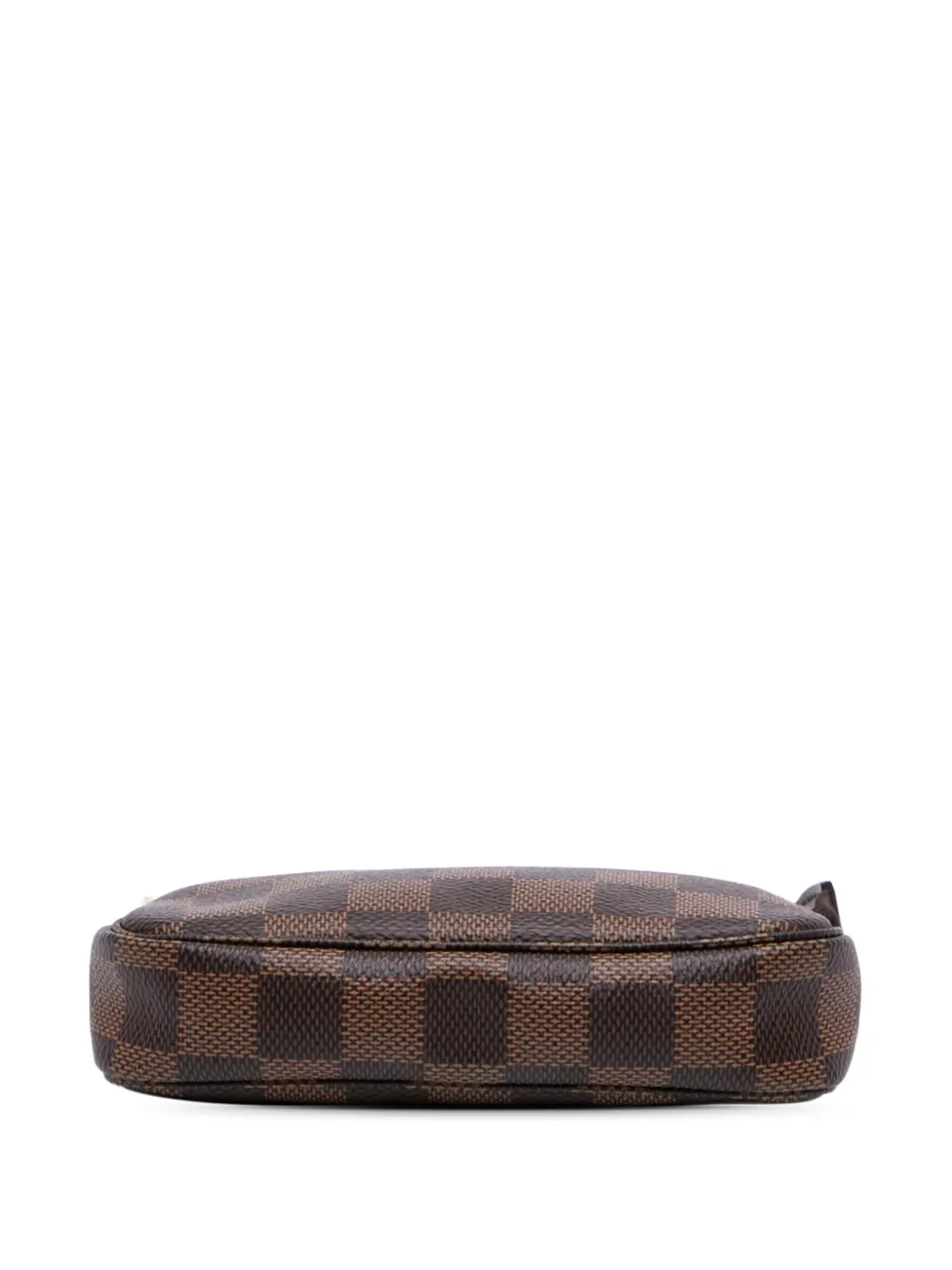 Pre-owned Louis Vuitton 2020 Damier Ebene Mini Pochette Accessoires Handbag In Brown