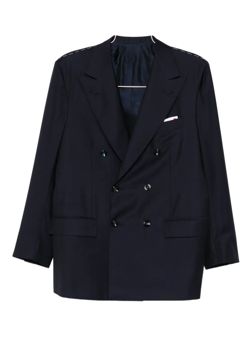 Kiton Completo doppiopetto in lana - Blu