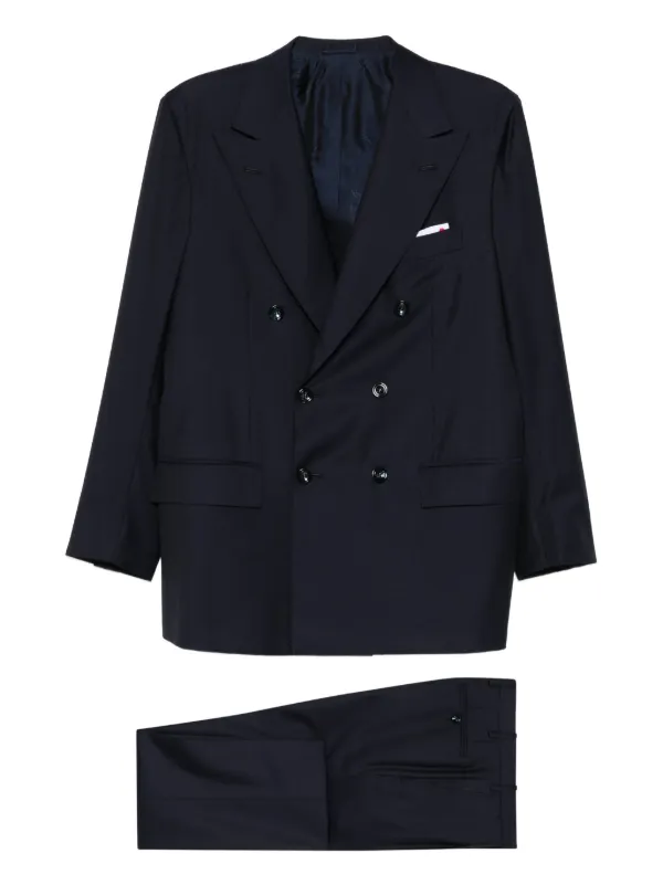 Kiton ダブルスーツ | ブルー | FARFETCH JP