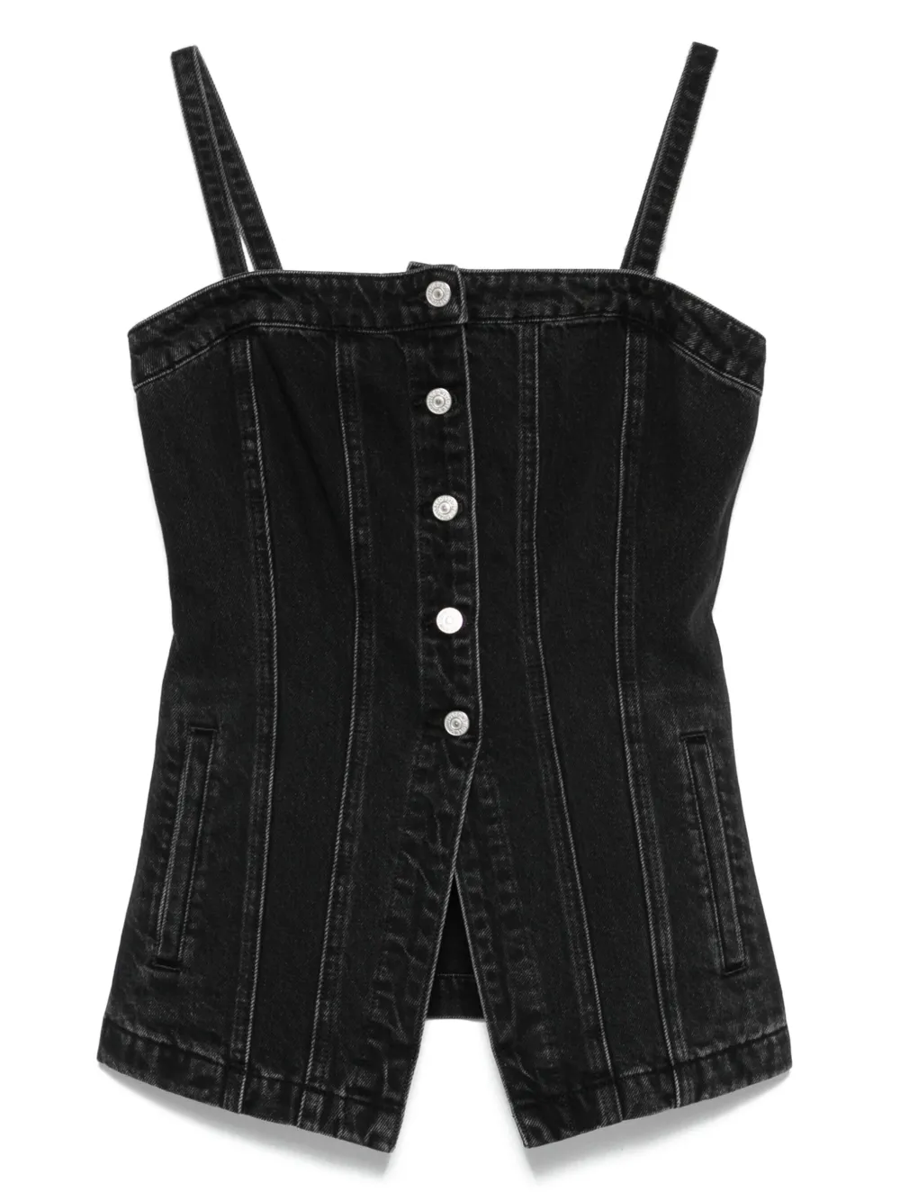 button-front denim top