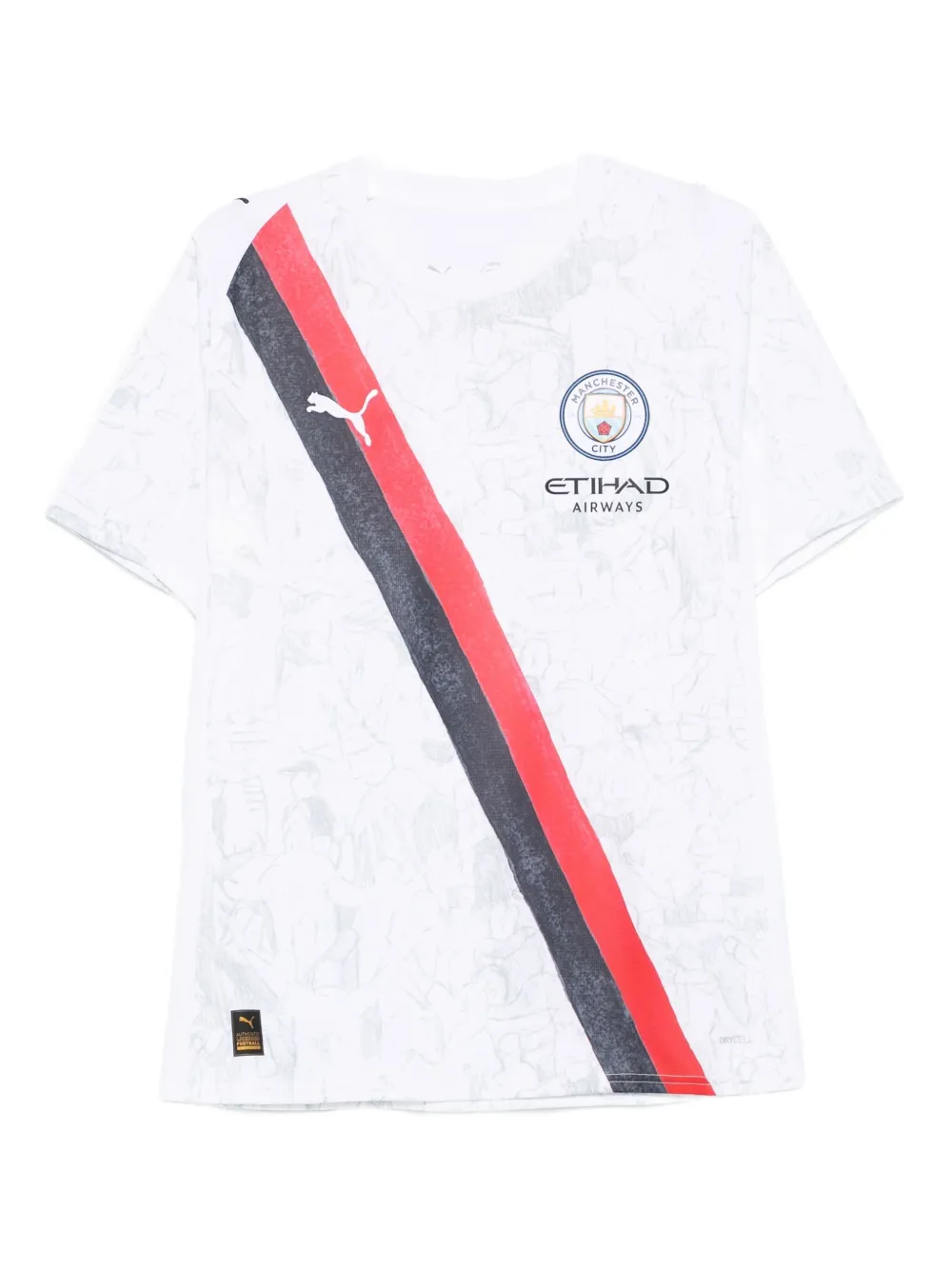 PUMA x KidSuper Manchester City FC diagonal-stripe graphic T-shirt Wit