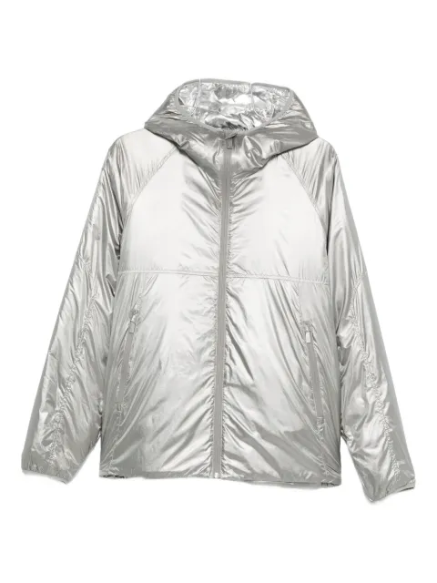 Laminar hooded zipped padded jacket