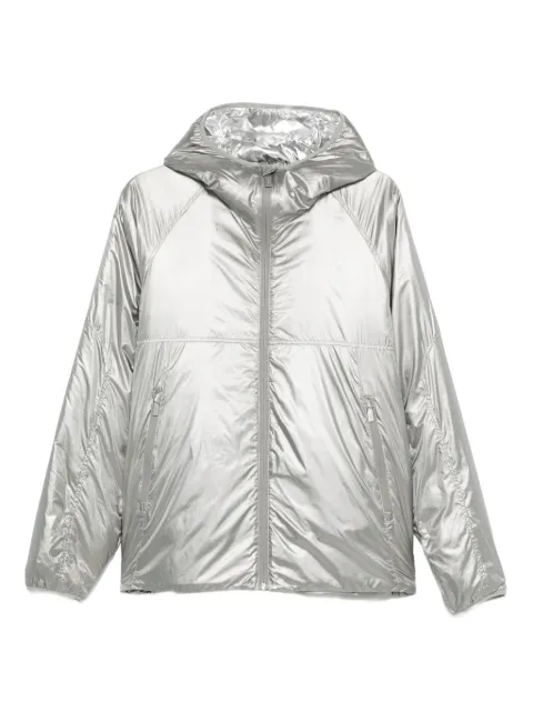 Laminar hooded zipped padded jacket