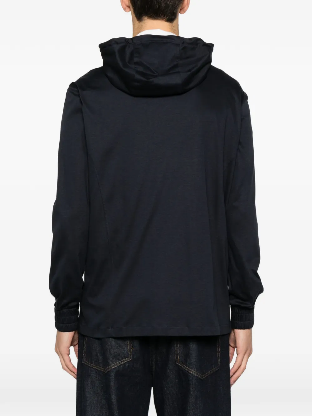 Kiton zip-up hoodie Blauw