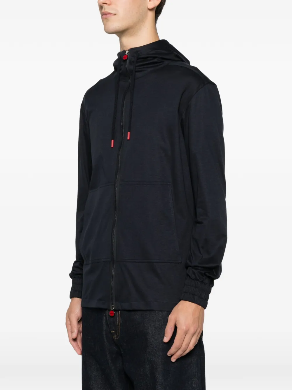 Kiton zip-up hoodie Blauw