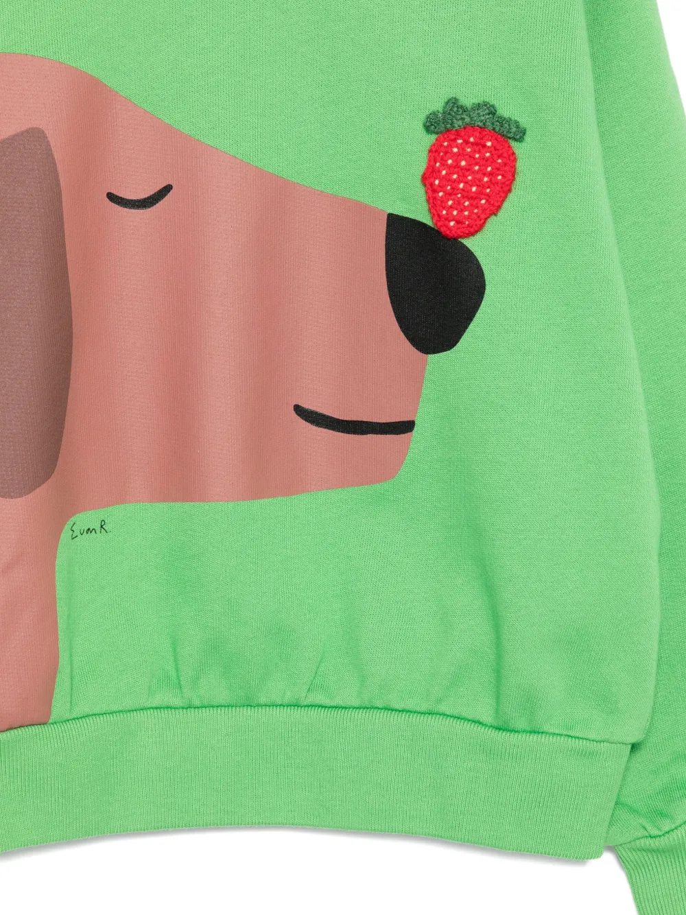 Gucci Kids Sweater met honden- en aardbeienprint Groen