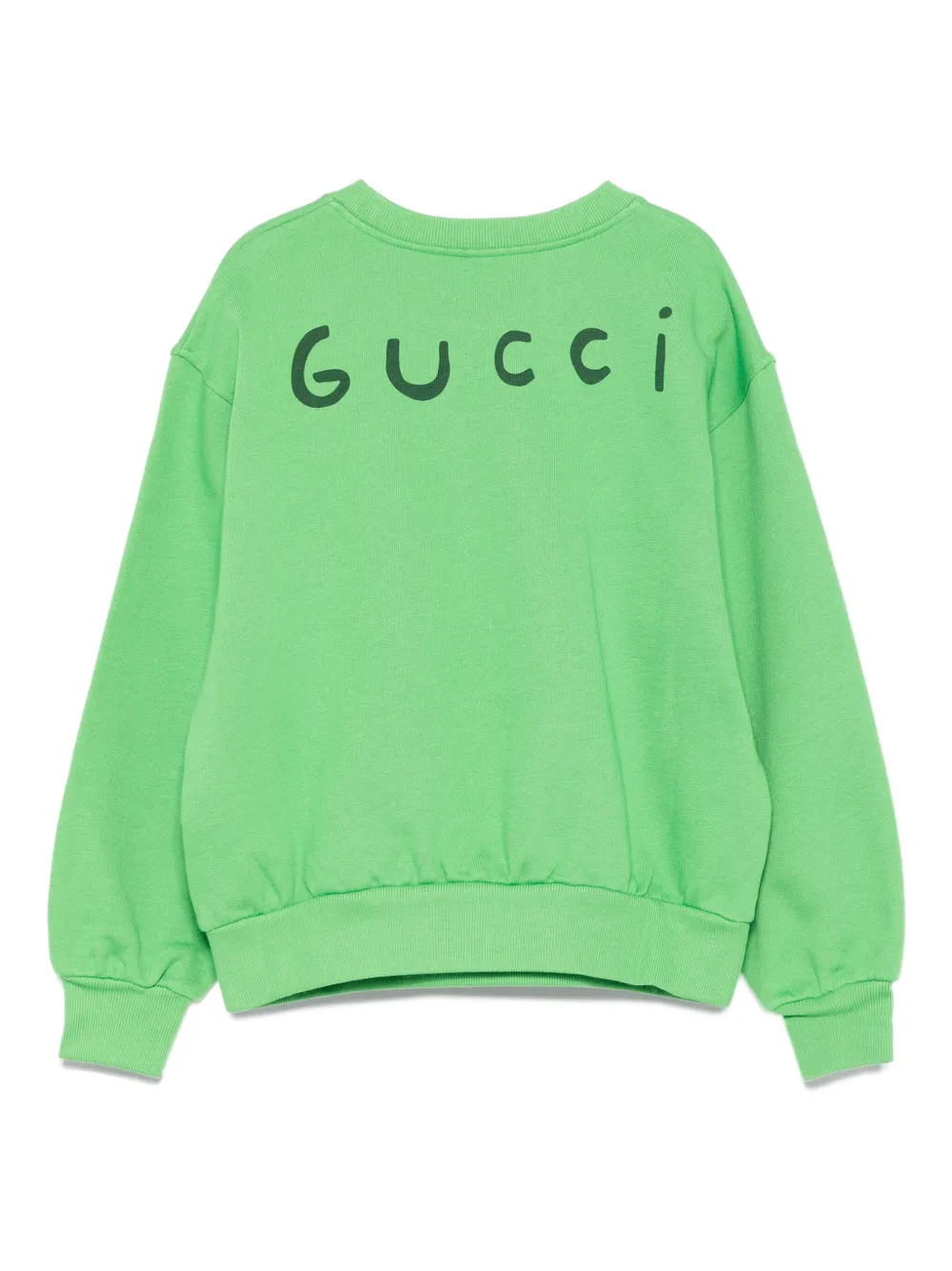 Gucci Kids Sweater met honden- en aardbeienprint Groen