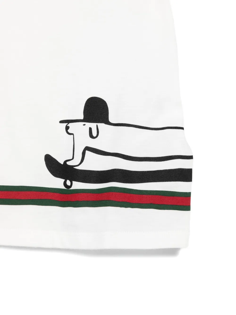 Gucci Kids Skateboarding T-shirt met grafische print Wit