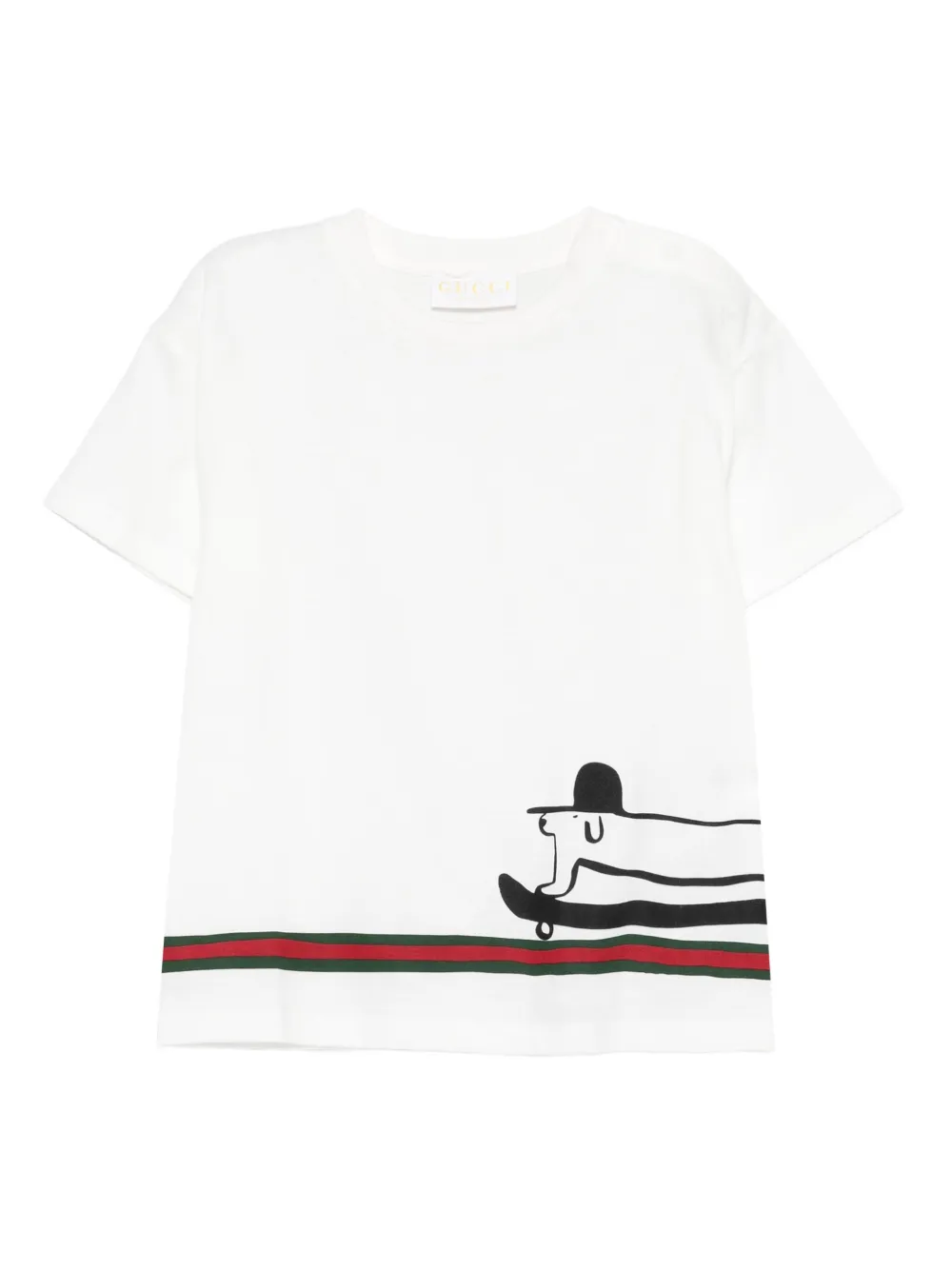 Gucci Kids Skateboarding T-shirt met grafische print Wit