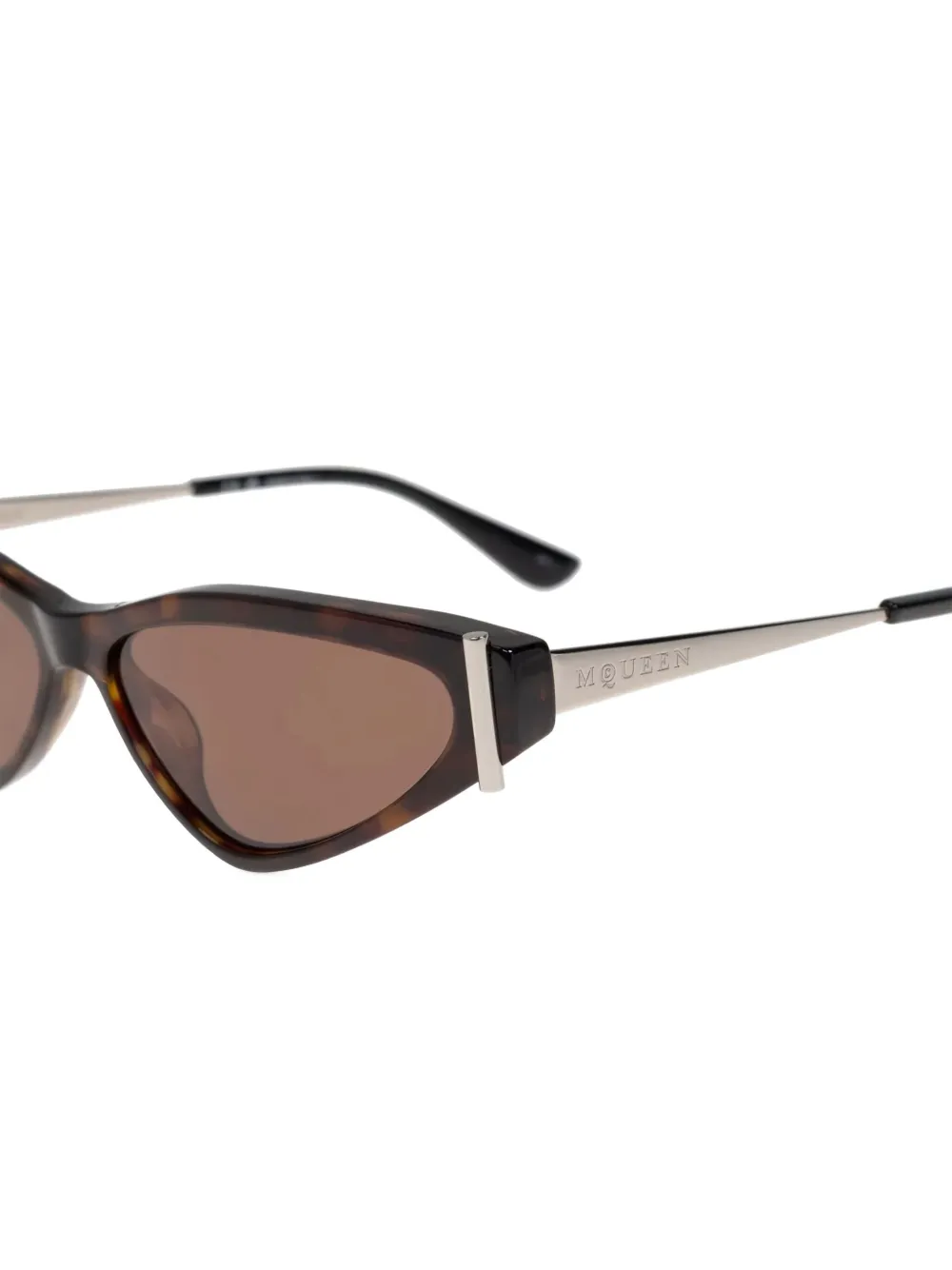 Alexander McQueen Eyewear Zonnebril met geometrisch montuur Bruin
