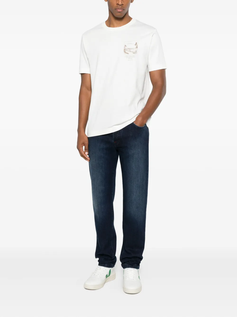 Kiton button denim jeans - Blauw