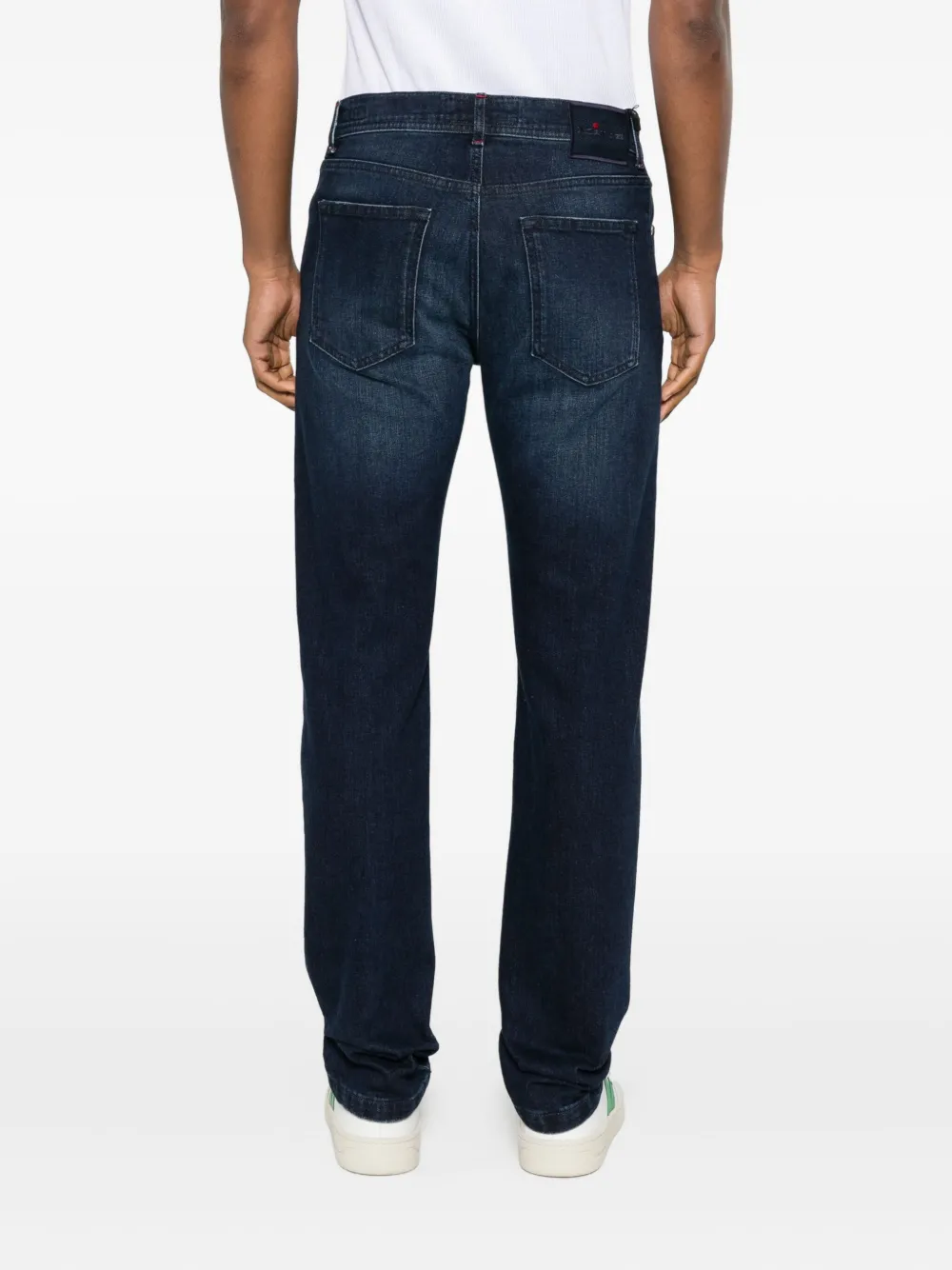Kiton Jeans met knoop Blauw