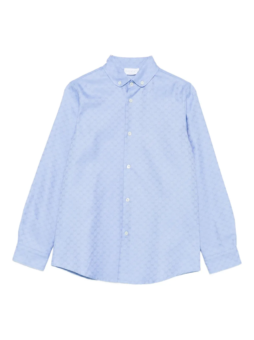 Gucci Kids Shirt met monogram en lange mouwen Blauw