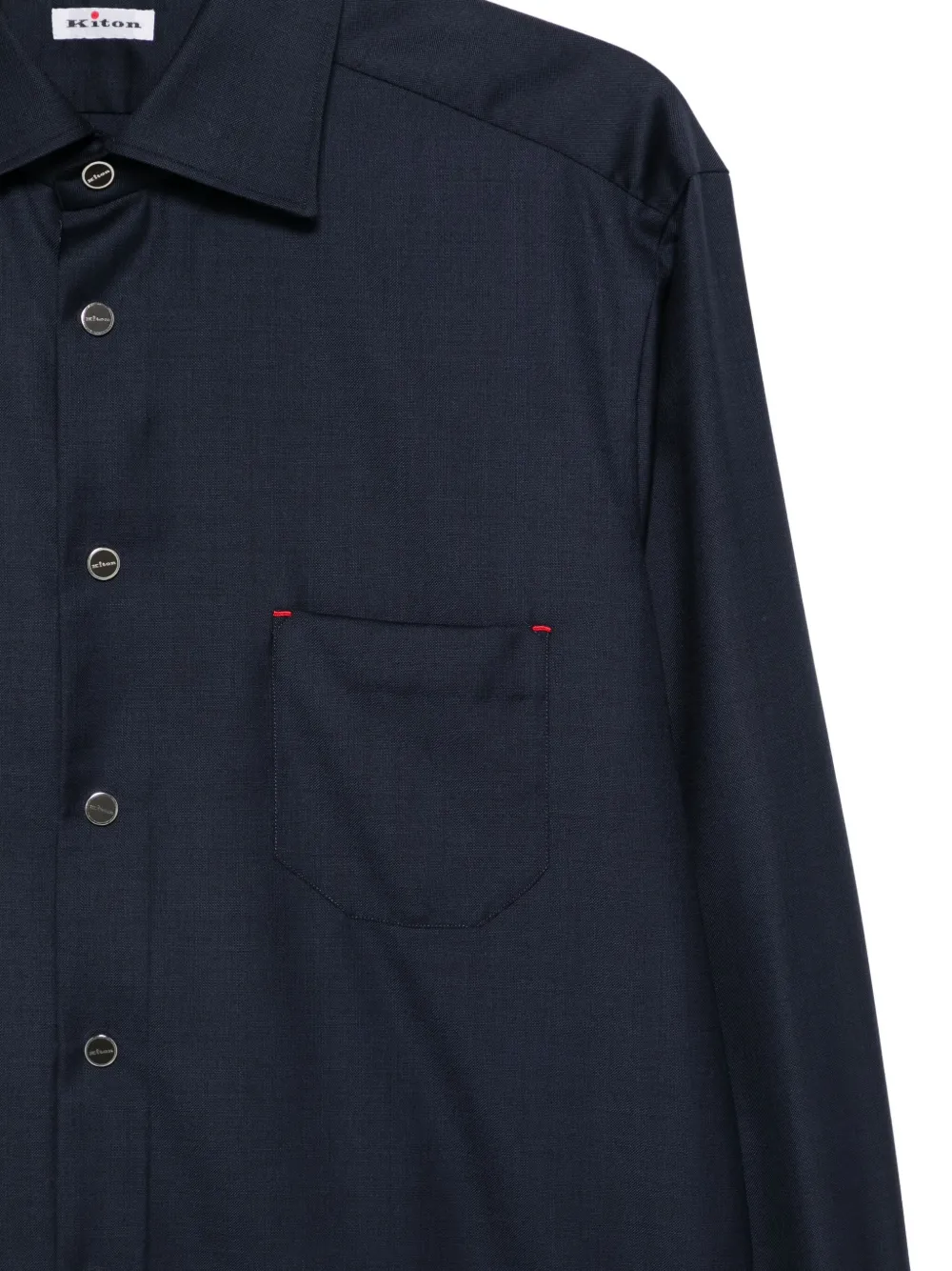 Kiton Overhemd met borstzak en knopen Blauw