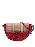Burberry Pre-Owned 2000-2017 Patent Leather and Haymarket Check Coated Canvas Maydown crossbody bag - Brown