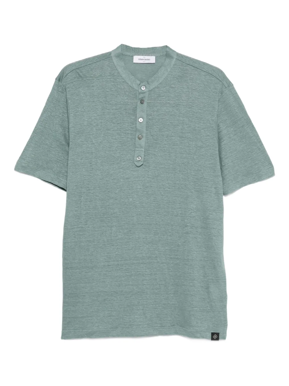 Gran Sasso Henley-neck linen T-shirt | Green | Image 1