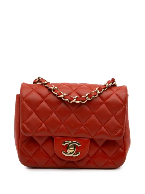 CHANEL Pre-Owned 2017-2018 Mini Square Classic Lambskin Single Flap crossbody bag