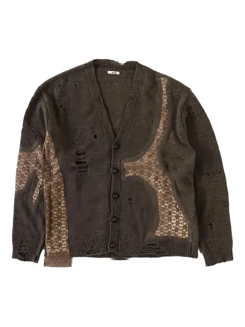 KHOKI distressed lace cardigan