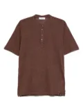 Gran Sasso button-placket linen T-shirt - Brown