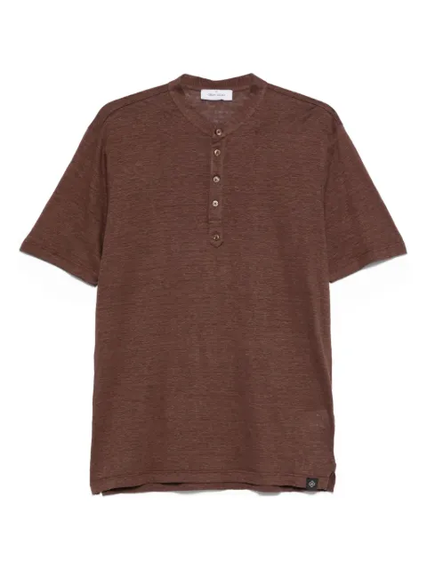 Gran Sasso button-placket linen T-shirt