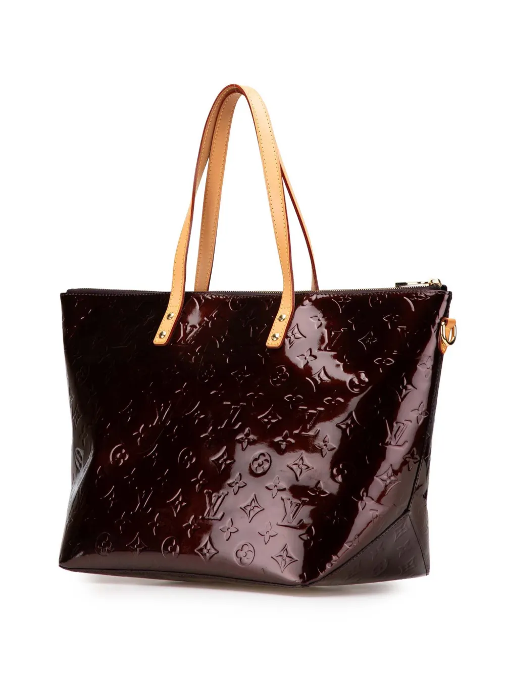 Pre-owned Louis Vuitton 1990-2010 Monogram Vernis Bellevue Gm Tote Bag In Purple