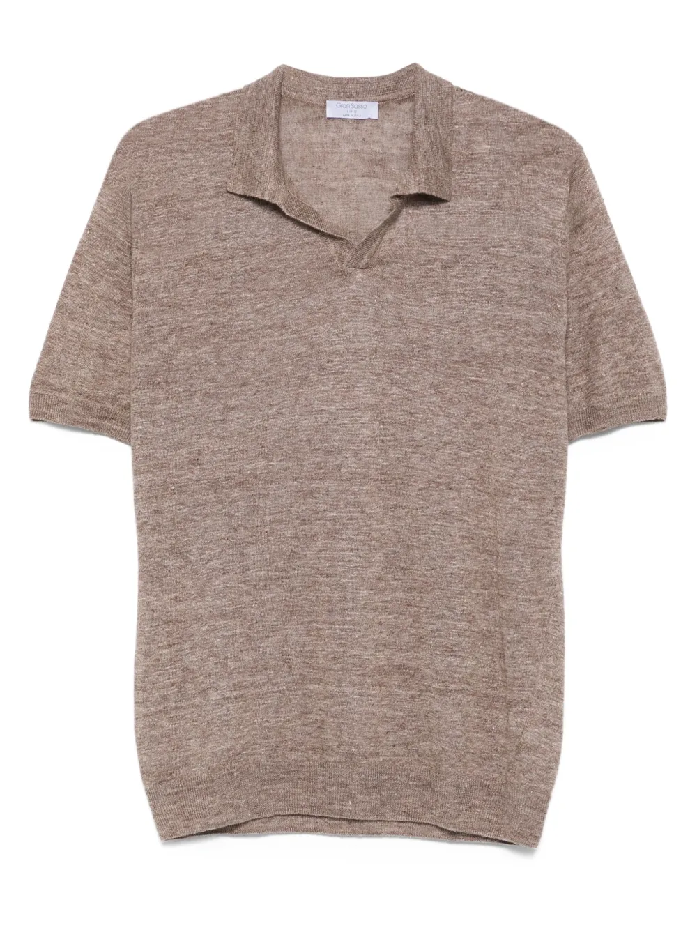 Gran Sasso ポロネック リネンTシャツ | ブラウン | Image 1