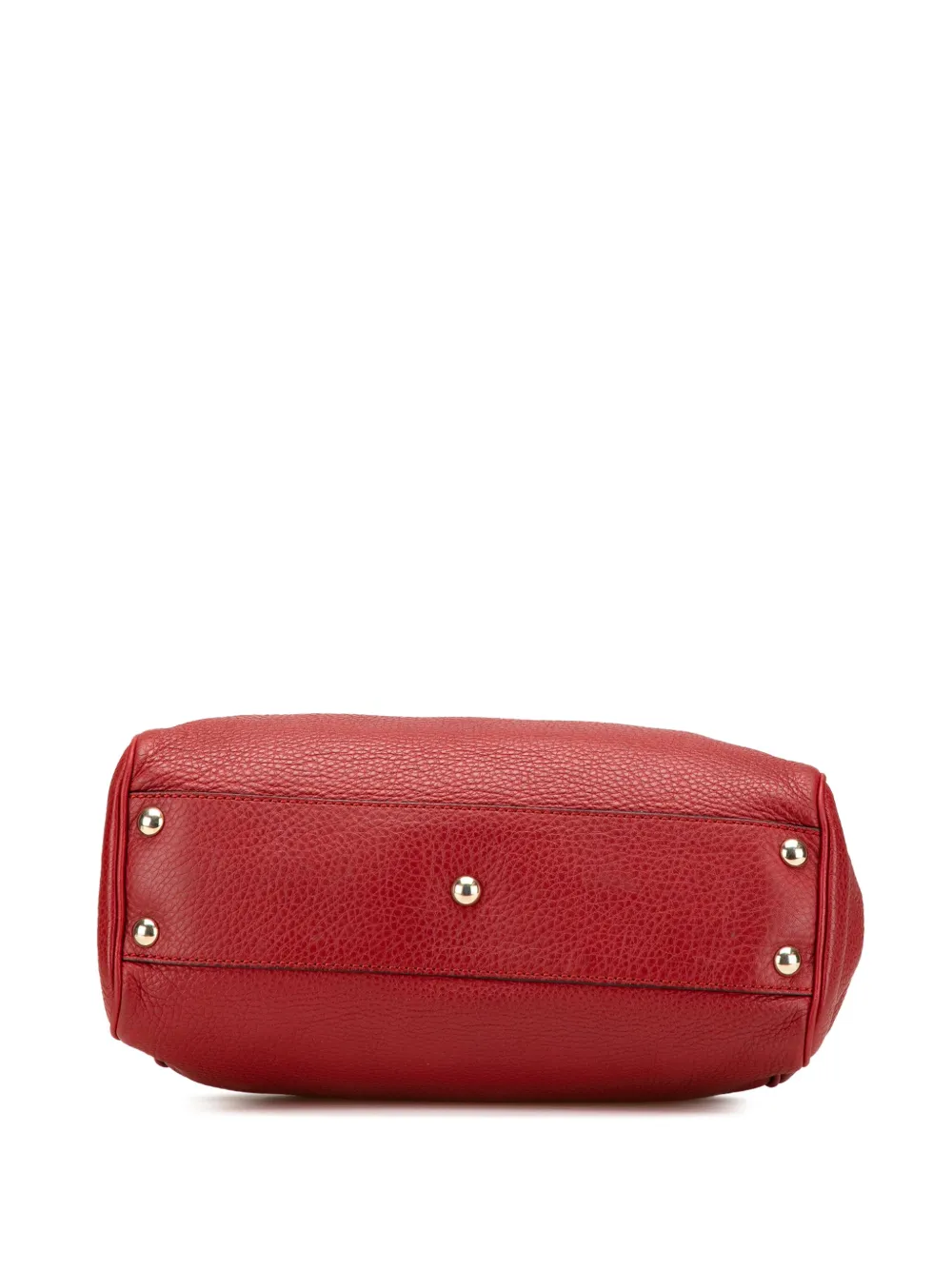 Pre-owned Gucci 2016-2025 Small Calfskin Bamboo Shopper Satchel In Red