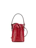 Fendi Pre-Owned 2010-2025 Mini Zucca Embossed Leather Mon Tresor Bucket Bag satchel - Red