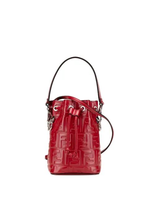 Fendi Pre-Owned 2010-2025 Mini Zucca Embossed Leather Mon Tresor Bucket Bag satchel