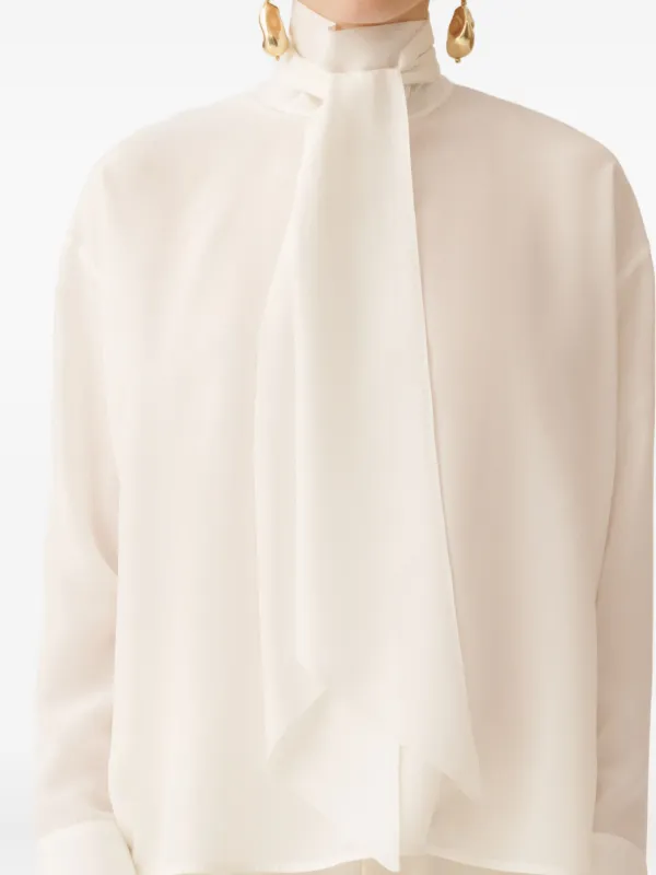 Fabiana Filippi ハイネック シルクブラウス | ホワイト | FARFETCH JP