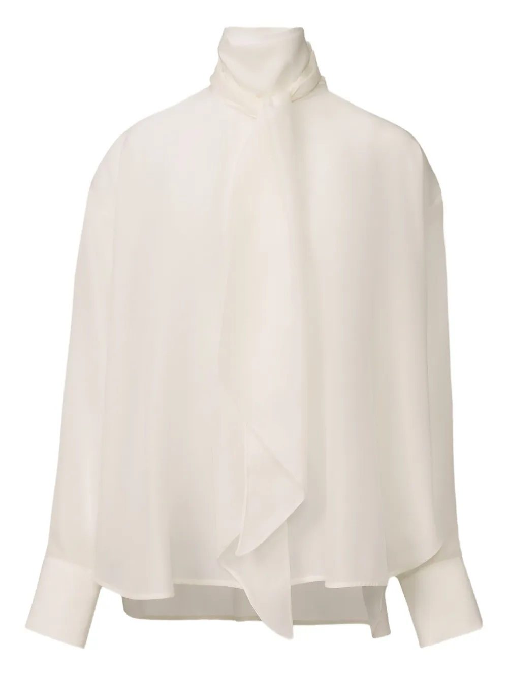 Fabiana Filippi Zijden blouse met hoge hals Wit