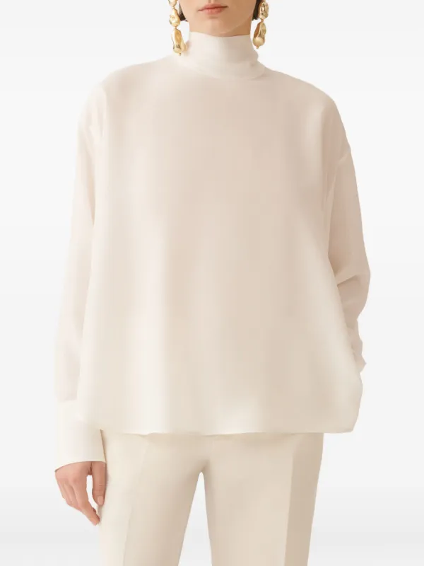 Fabiana Filippi ハイネック シルクブラウス | ホワイト | FARFETCH JP