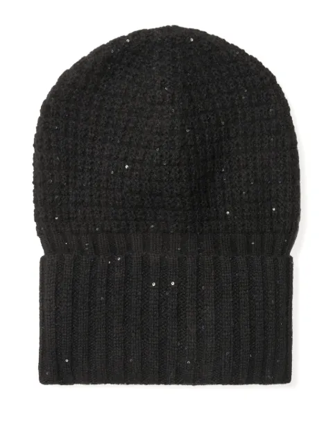 Fabiana Filippi gorro tejido con lentejuelas