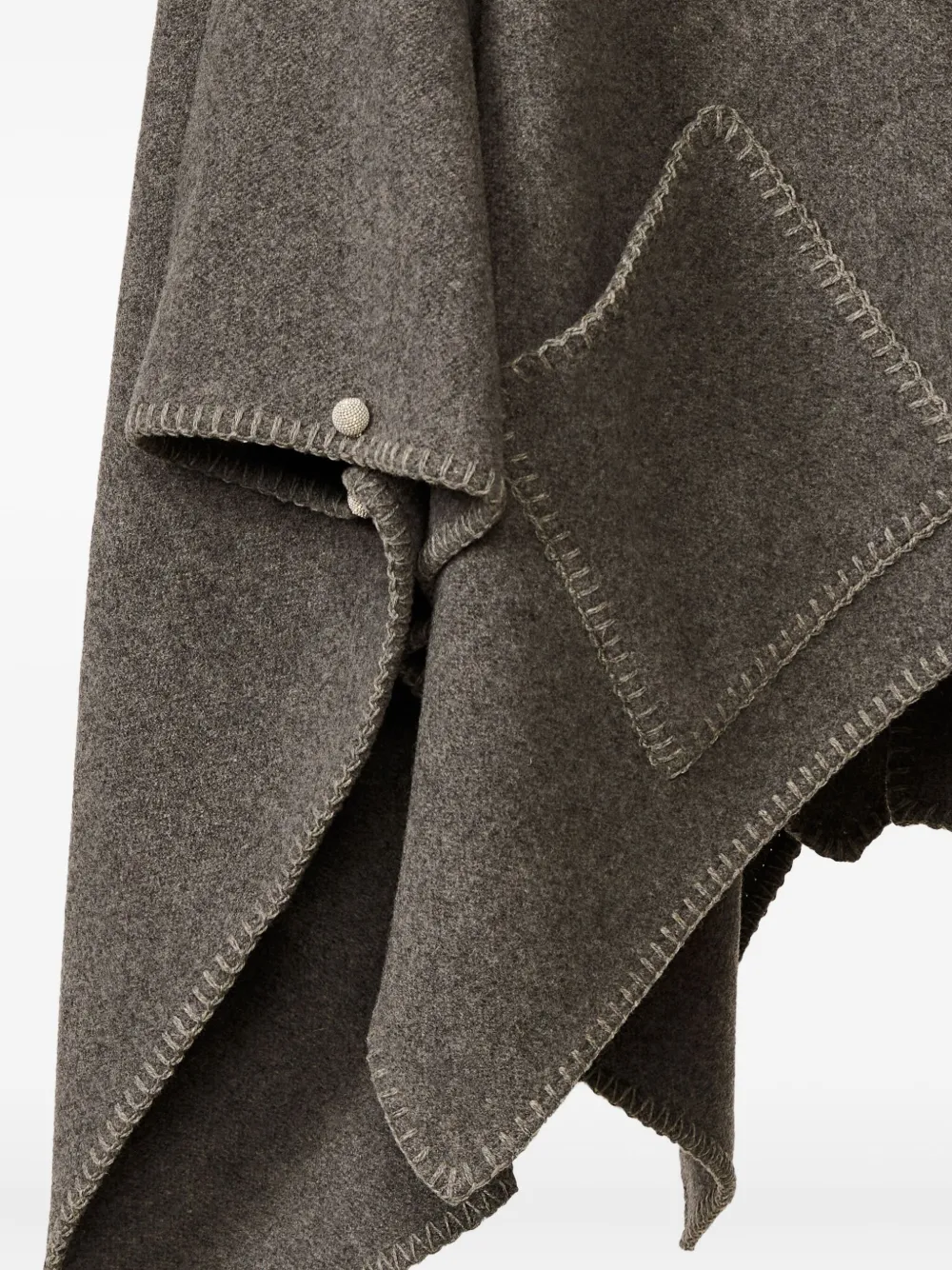 Fabiana Filippi Pocket-detail Wool Cape In Gray