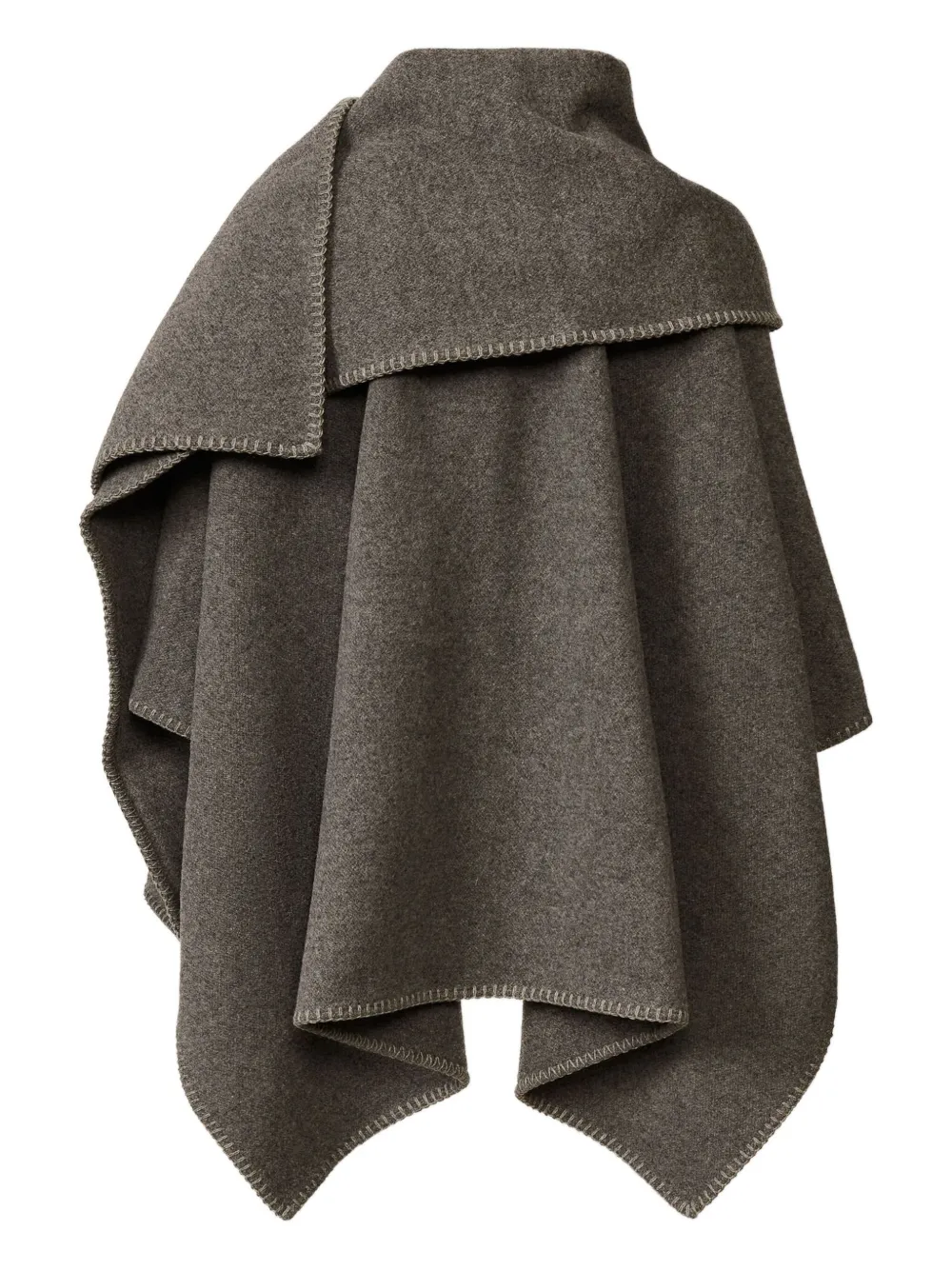 Fabiana Filippi Pocket-detail Wool Cape In Gray