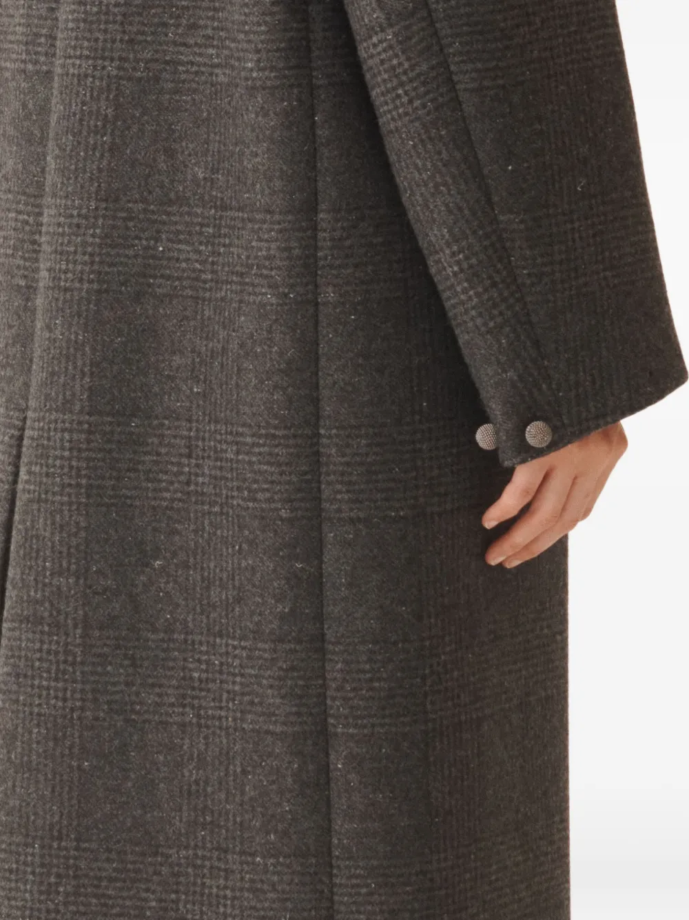 Fabiana Filippi Double-breasted Coat In Prince Of Wales Check In Black