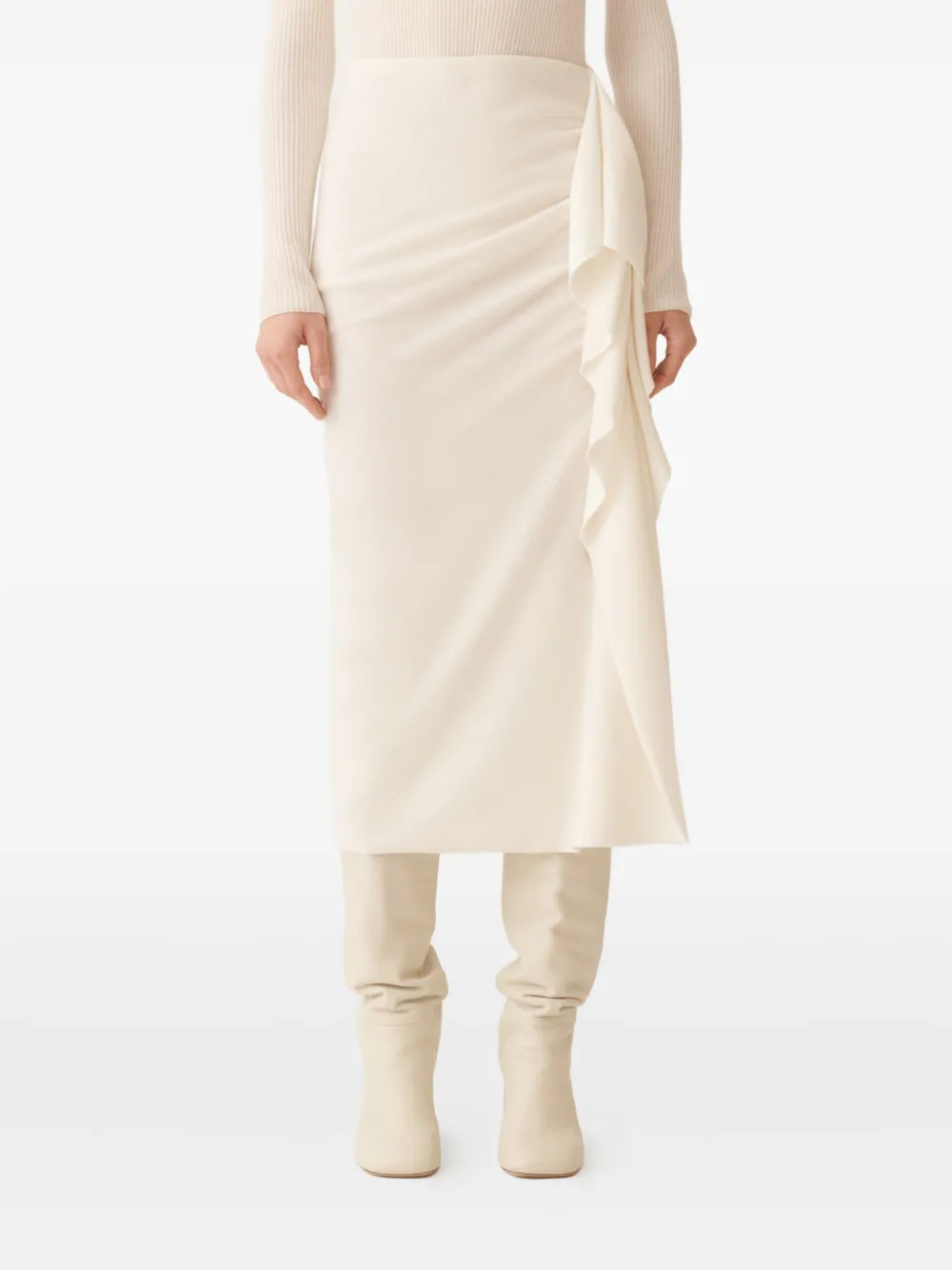 Fabiana Filippi Midi-rok met ruches Wit