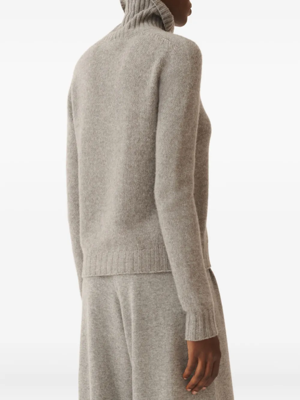 Fabiana Filippi Turtleneck Ribbed-knit Sweater In Gray