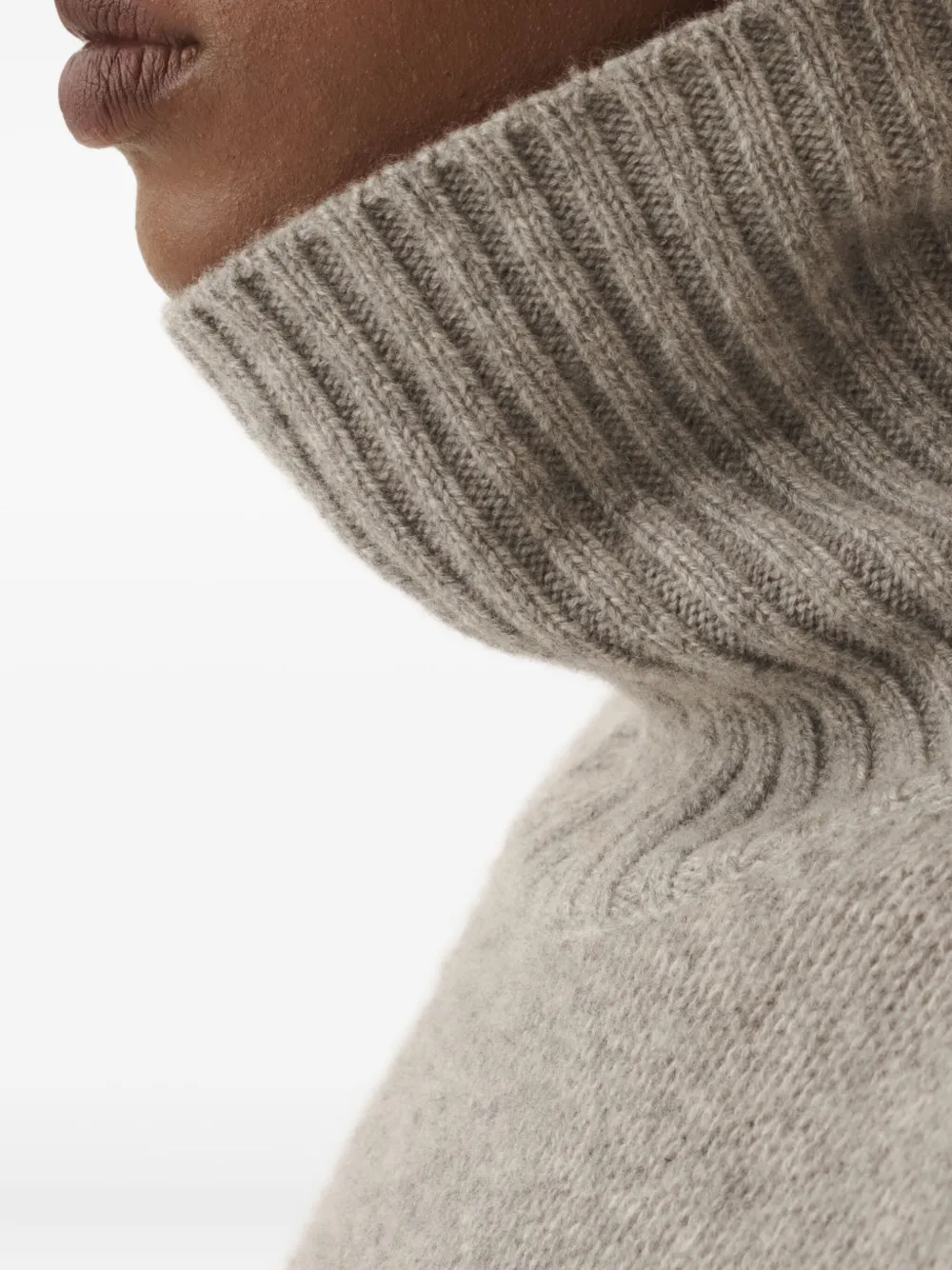 Fabiana Filippi Turtleneck Ribbed-knit Sweater In Gray