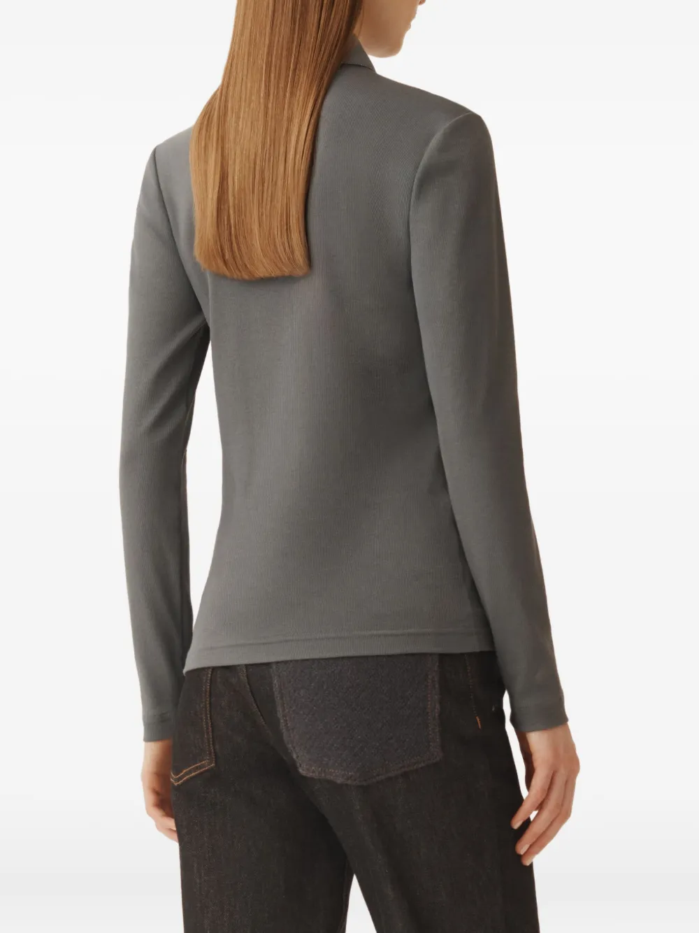 Fabiana Filippi Polotop met lange mouwen en knopen Grijs