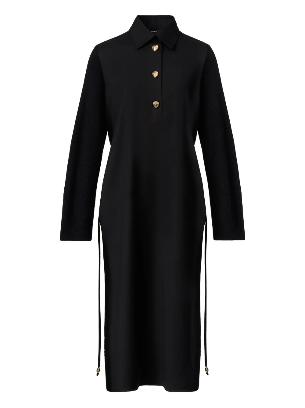 Fabiana Filippi long-sleeve midi shirt dress | Black | Image 1