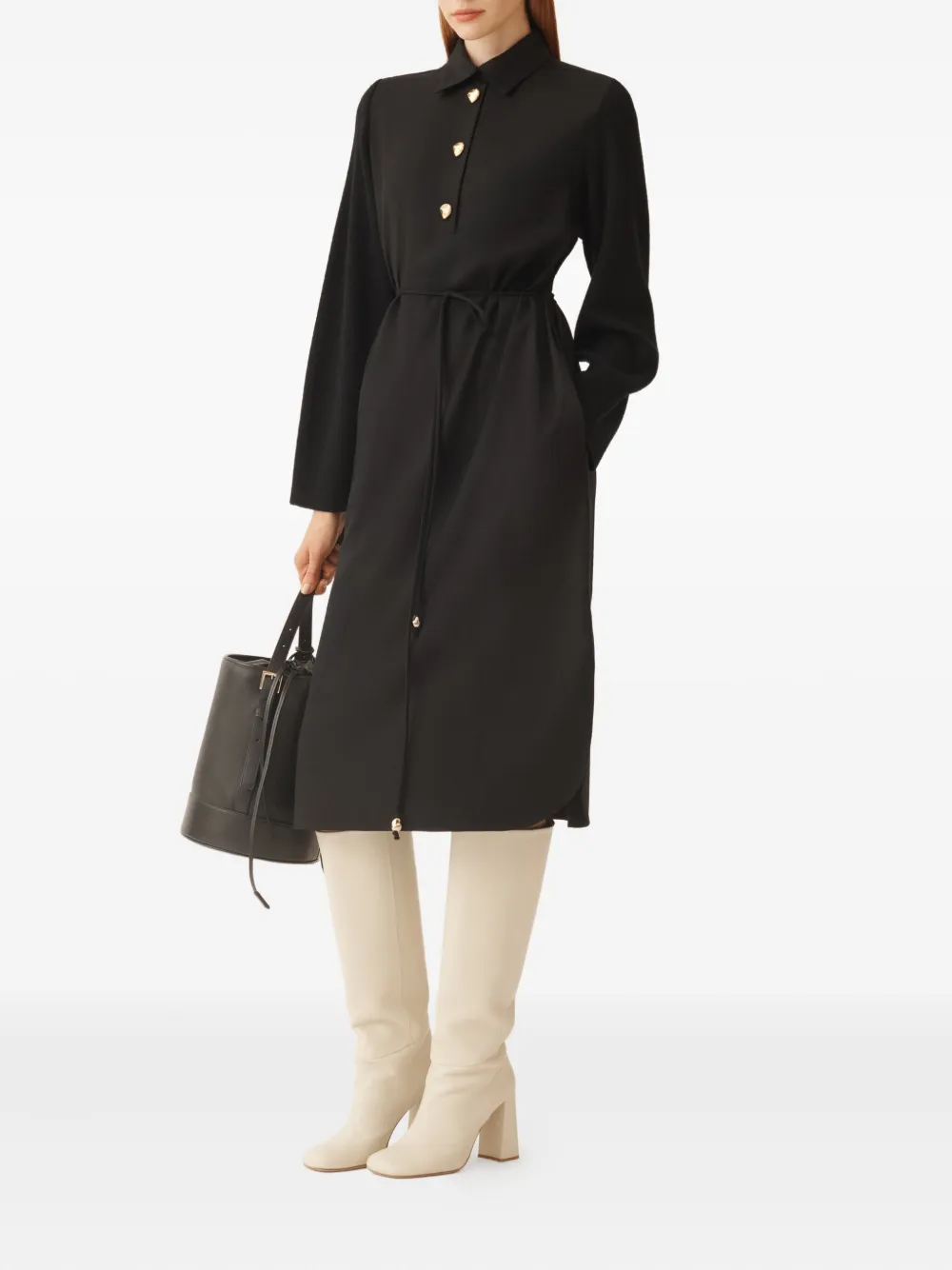 Fabiana Filippi Blousejurk met lange mouwen Zwart