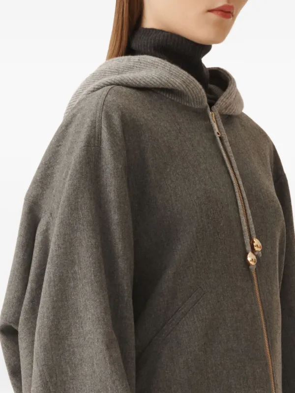 Fabiana Filippi Hooded balloon-sleeve Jacket | Grey | FARFETCH GE