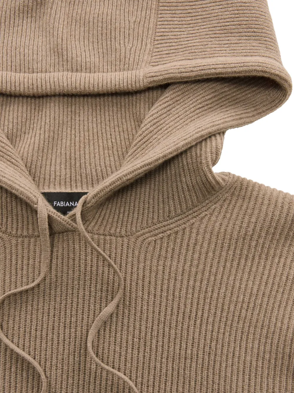Fabiana Filippi Ribbed-knit Hooded Jumper In Brown