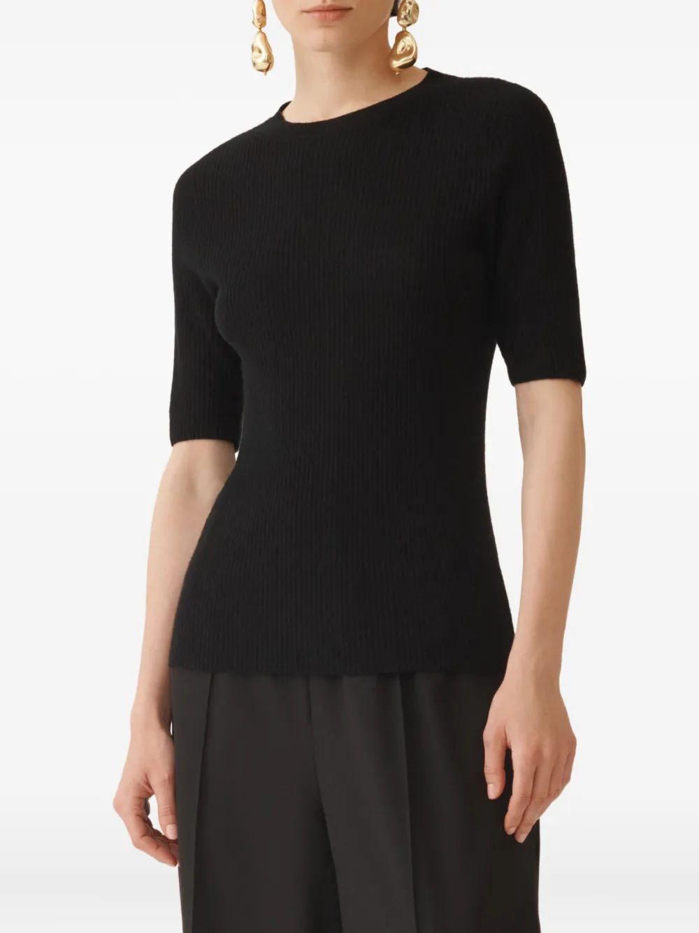 Fabiana Filippi Sweater In Platinum In Black